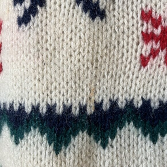 Vintage 1989 Eddie Bauer Sweater Small Wool Reindeer Ugly Xmas Christmas Nordic - Picture 2 of 9
